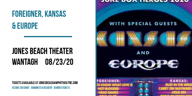 Foreigner, Kansas & Europe at Jones Beach Theater tickets Foreigner, Kansas & Europe at Jones Beach Theater