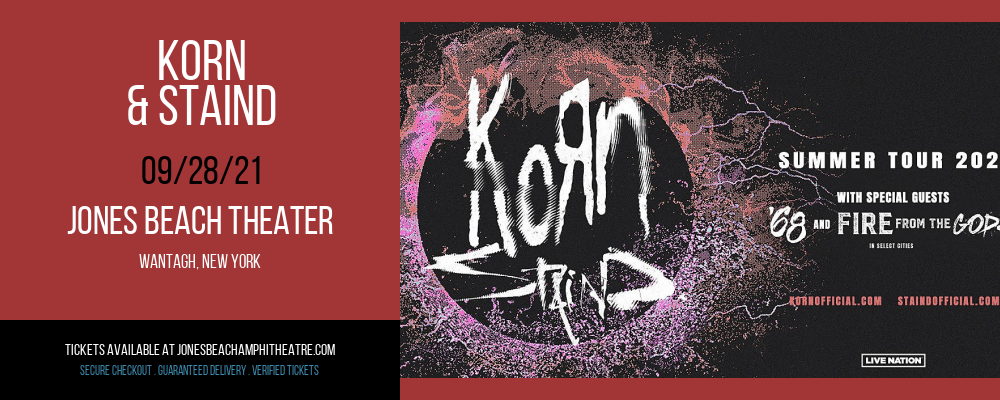 Korn & Staind at Jones Beach Theater tickets Korn & Staind at Jones Beach Theater