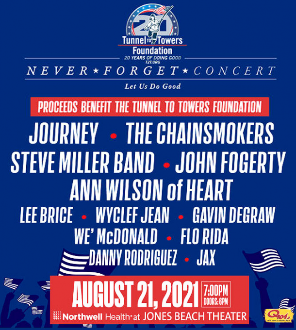 Never Forget Concert: Journey, The Chainsmokers & Steve Miller Band at Jones Beach Theater